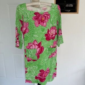 Lilly Pulitzer Green and Pink Floral Dress